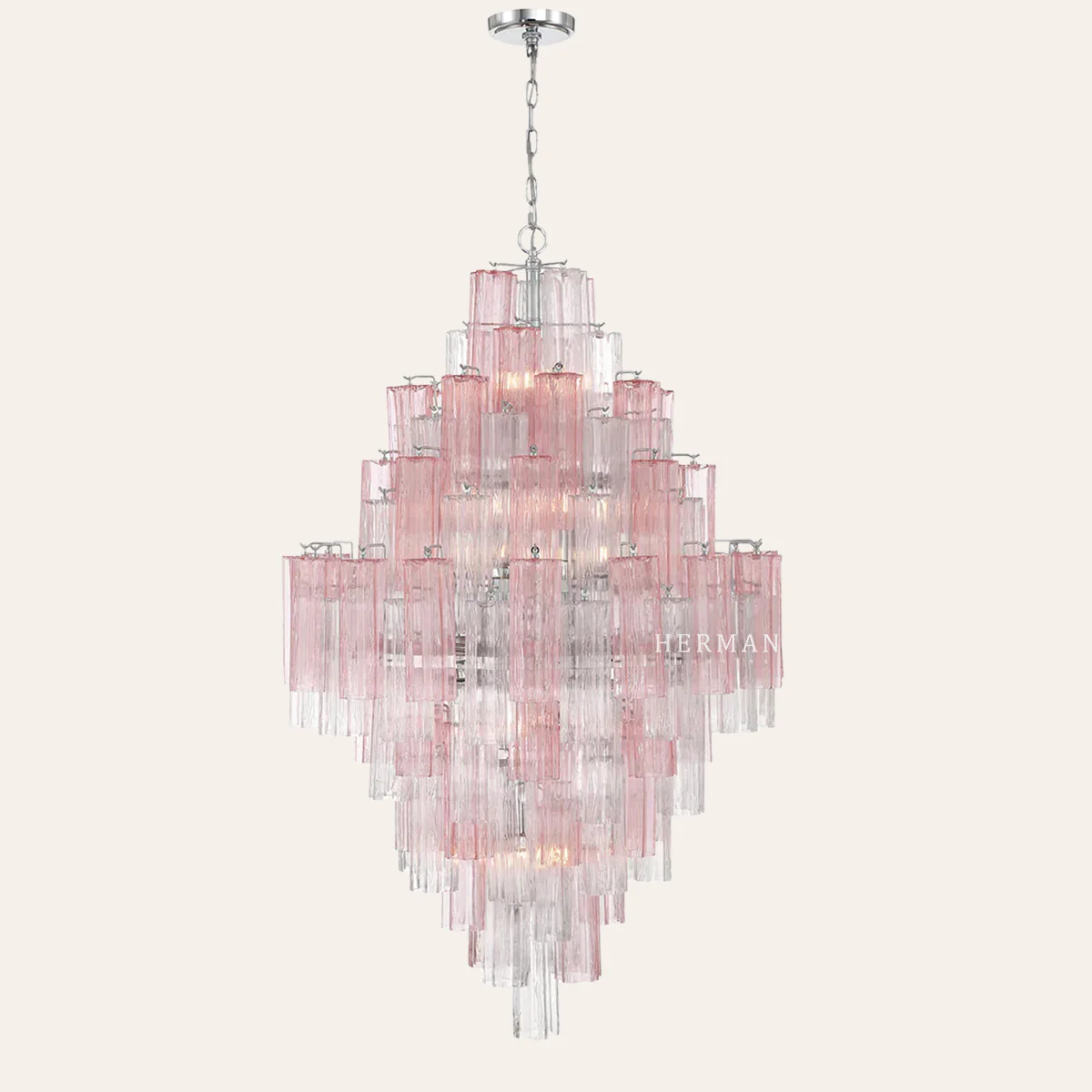 Addis Murano Glass Diamond Chandelier 50"H - Image 18