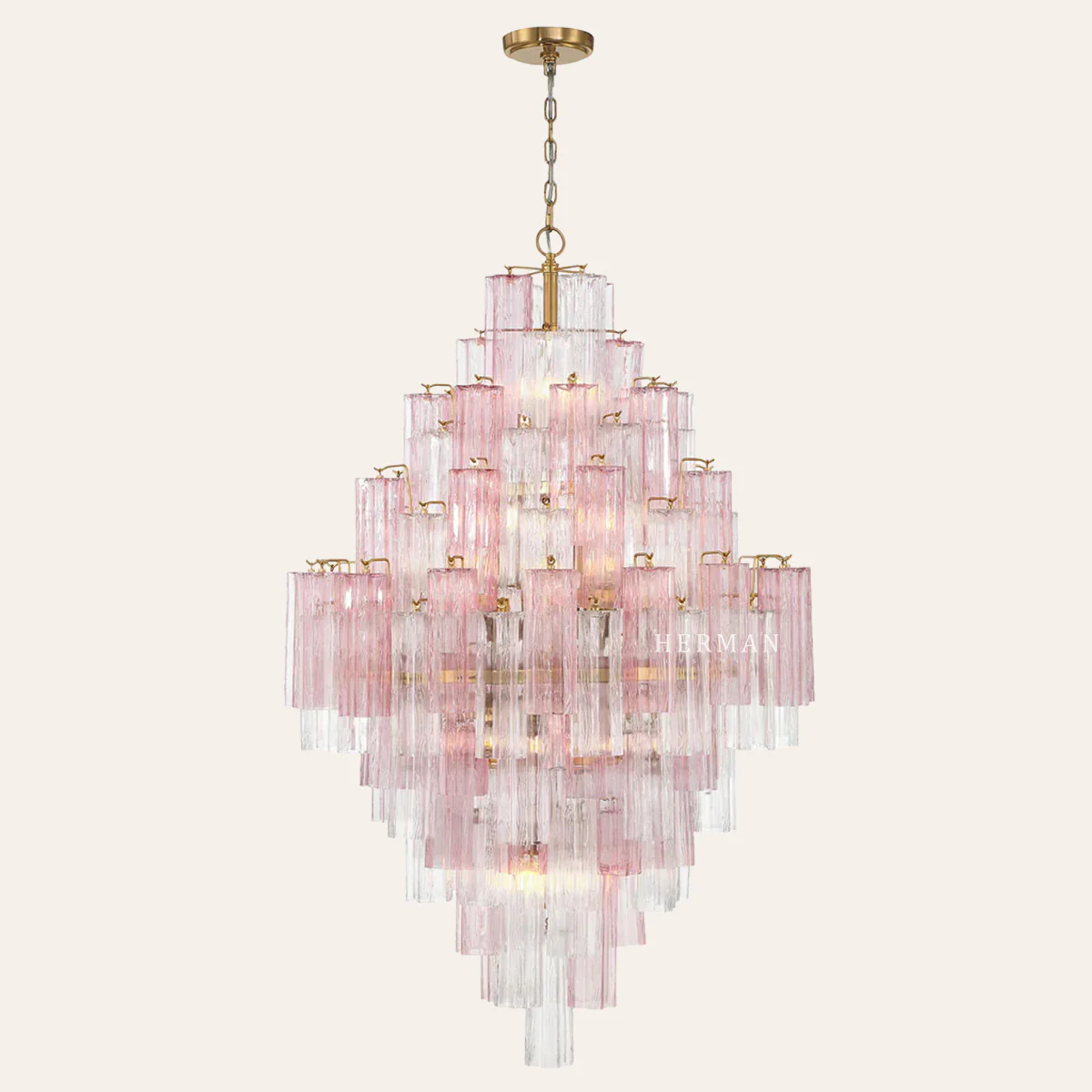 Addis Murano Glass Diamond Chandelier 50"H - Image 19