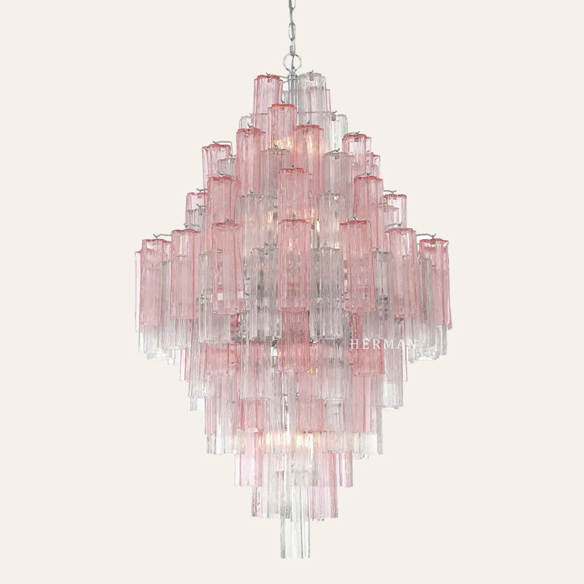 Addis Murano Glass Diamond Chandelier 50"H - Image 20