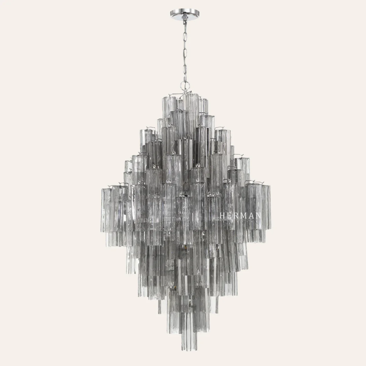 Addis Murano Glass Diamond Chandelier 50"H - Image 8
