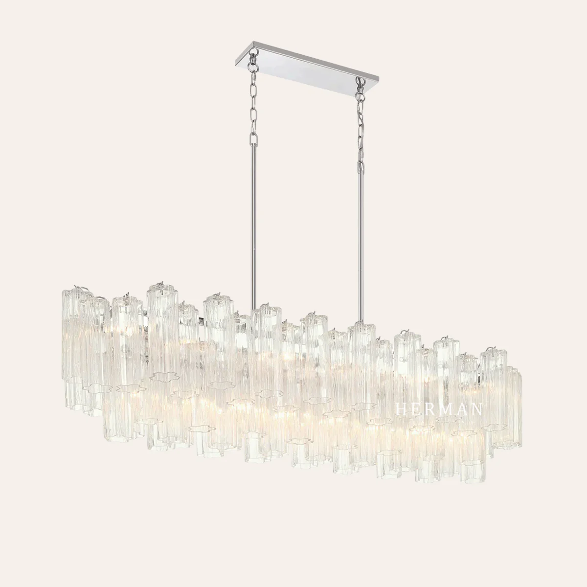 Addis Murano Glass Linear Chandelier 51" - Image 10