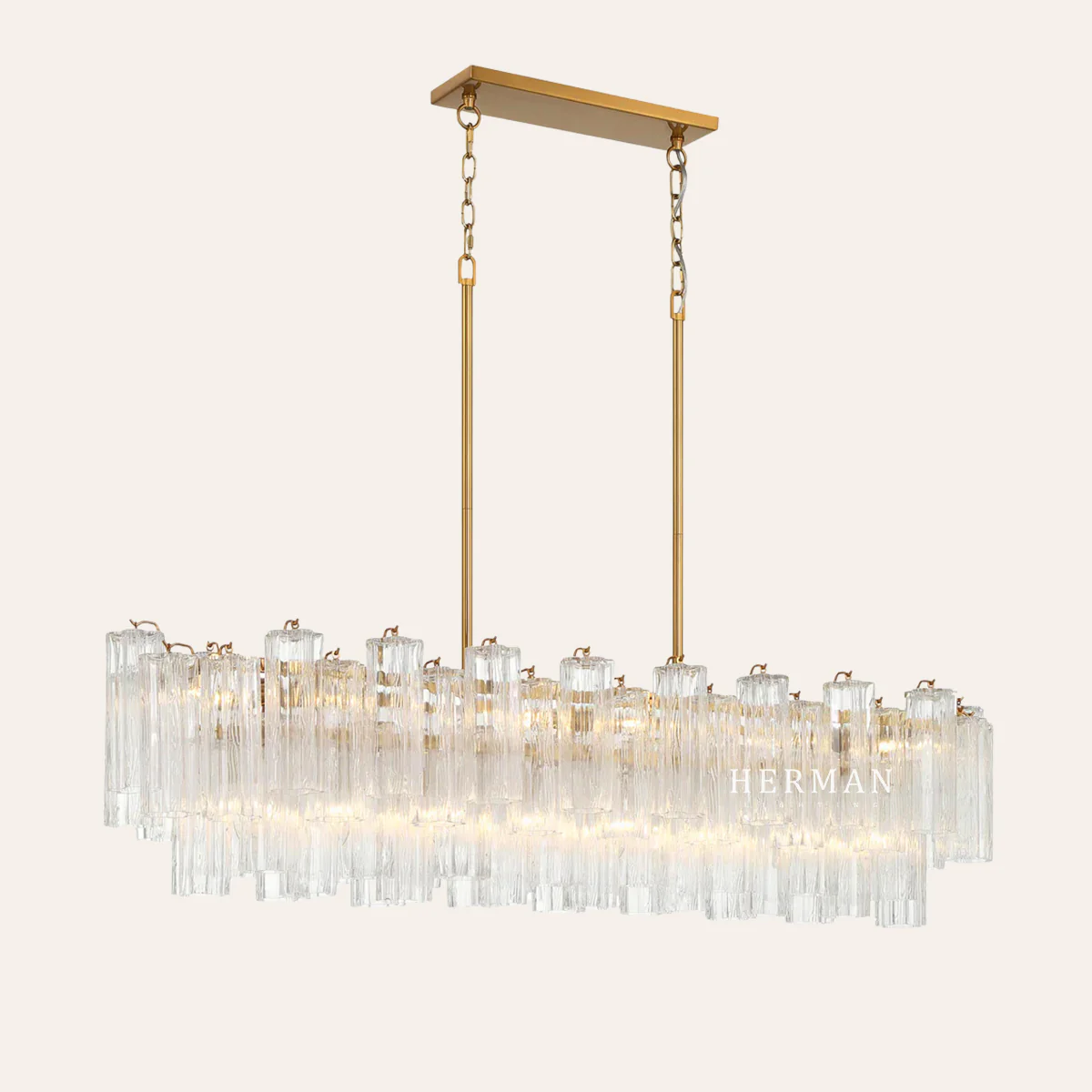 Addis Murano Glass Linear Chandelier 51" - Image 11