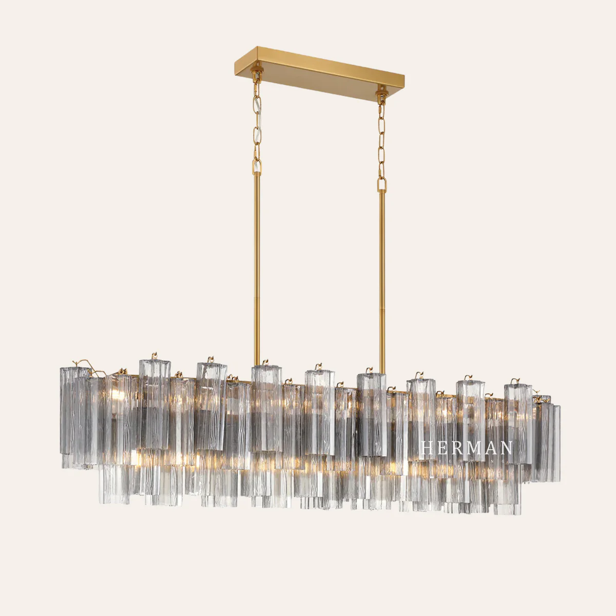 Addis Murano Glass Linear Chandelier 51" - Image 14