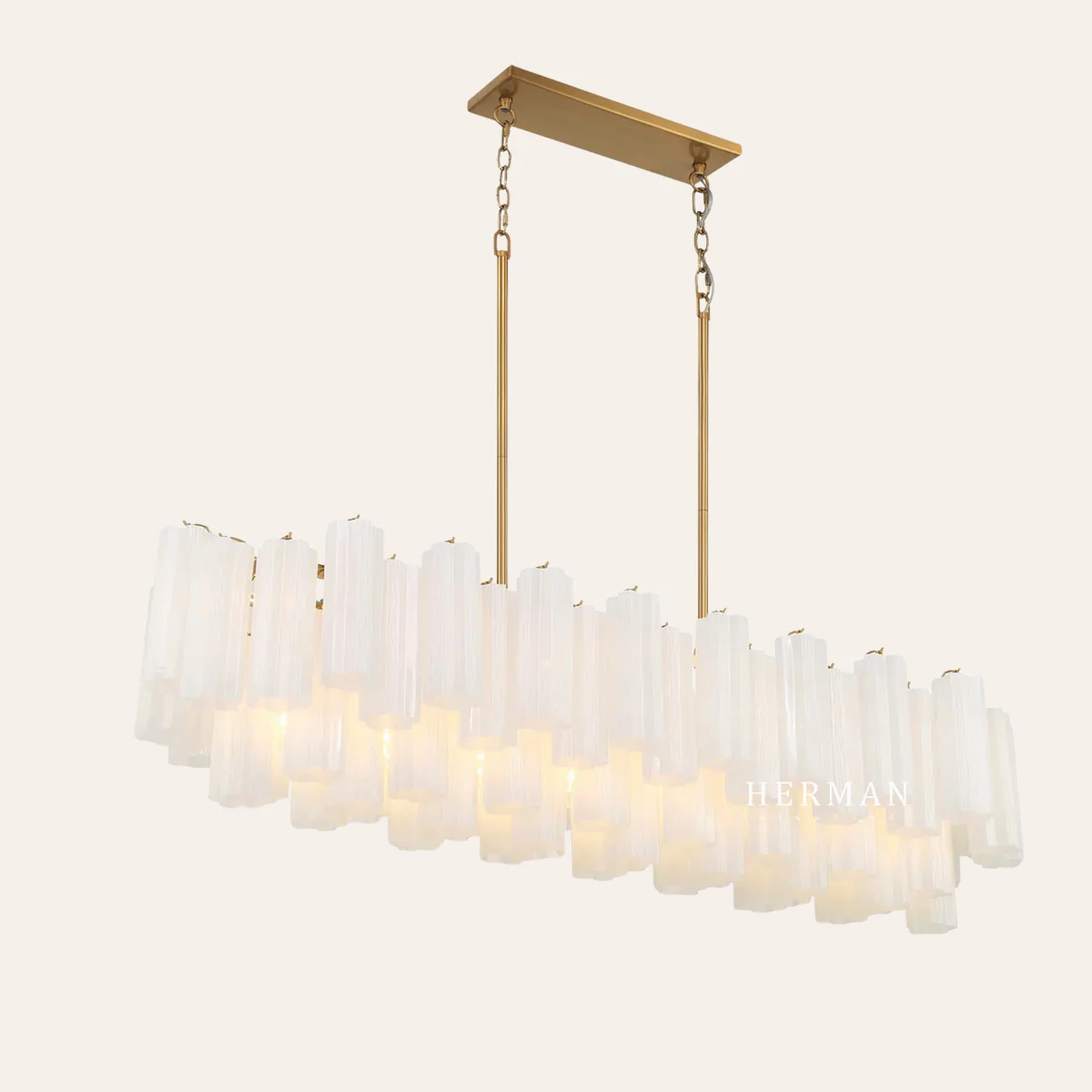Addis Murano Glass Linear Chandelier 51" - Image 16