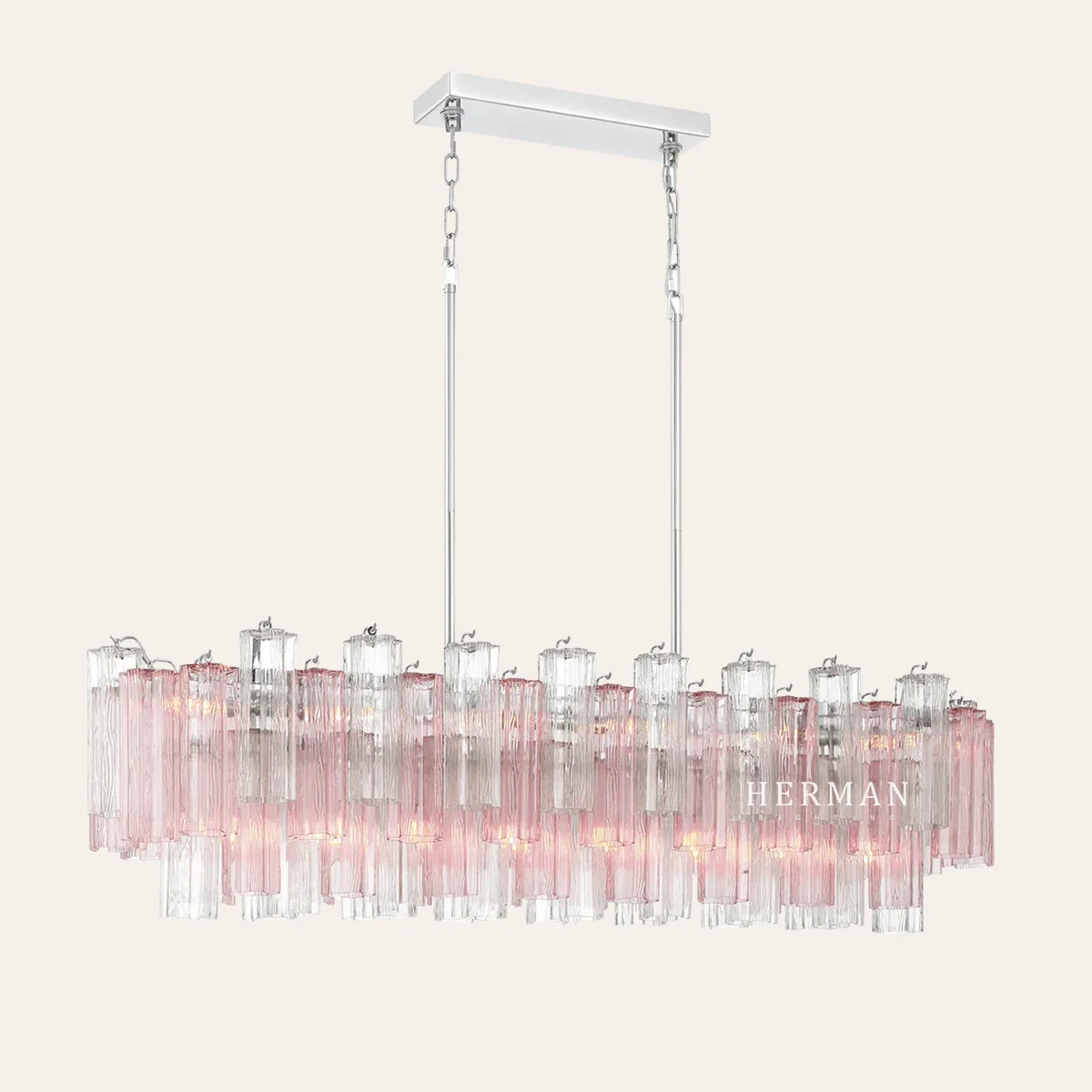 Addis Murano Glass Linear Chandelier 51" - Image 20