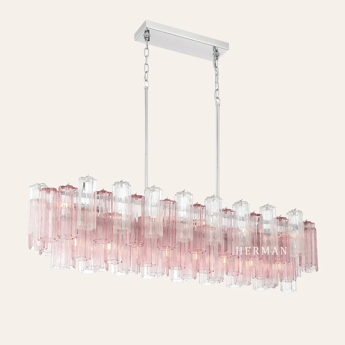 Addis Murano Glass Linear Chandelier 51" - Image 21
