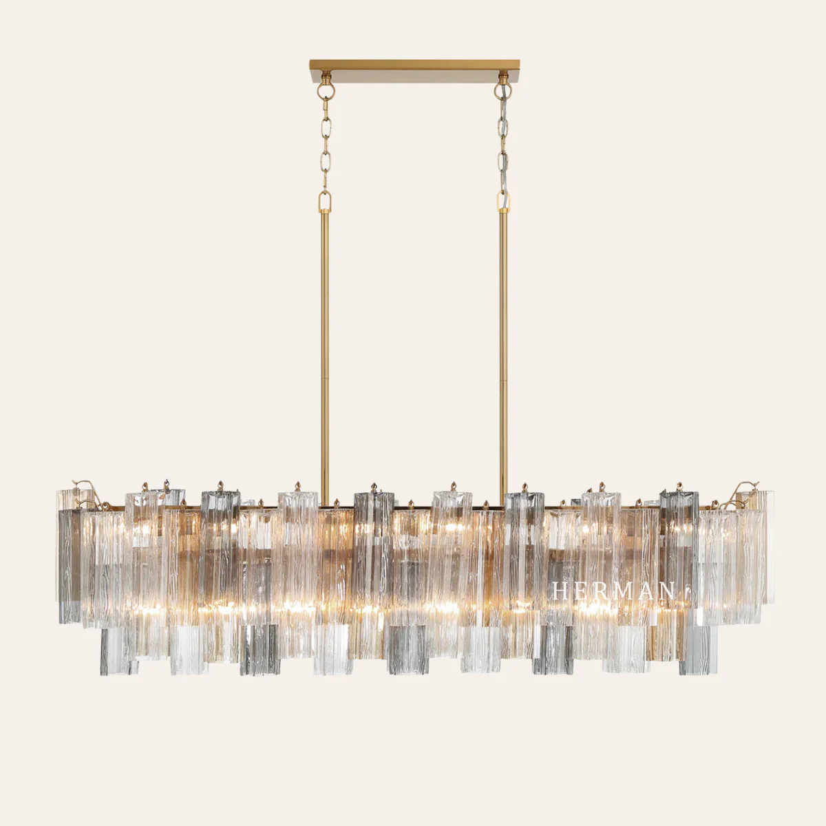 Addis Murano Glass Linear Chandelier 51" - Image 23