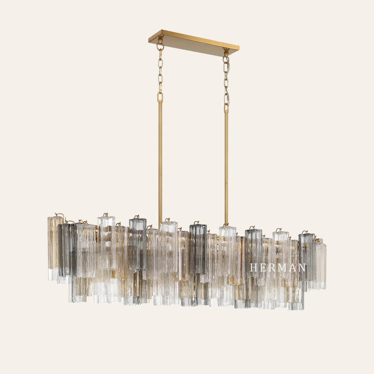 Addis Murano Glass Linear Chandelier 51" - Image 25