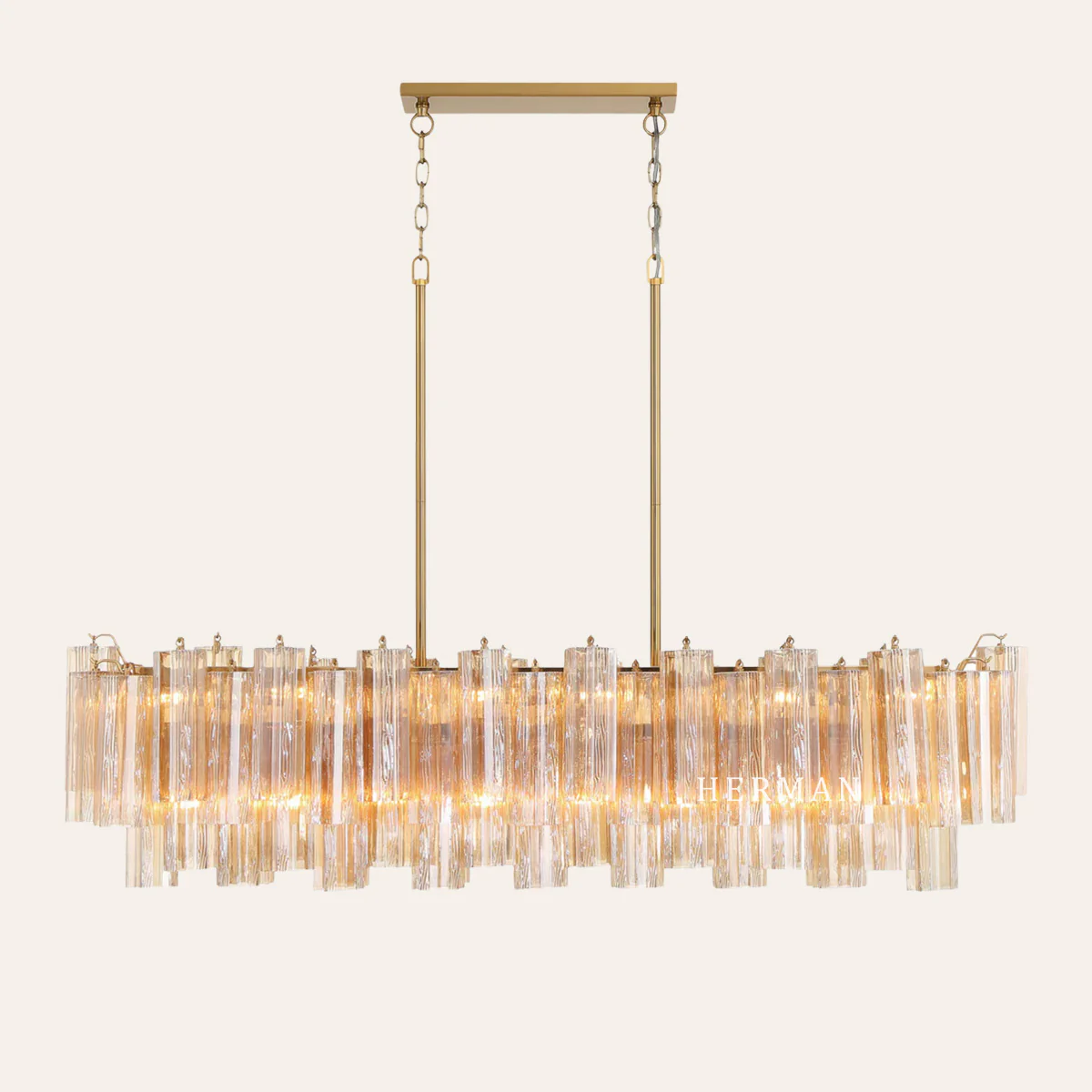 Addis Murano Glass Linear Chandelier 51" - Image 6