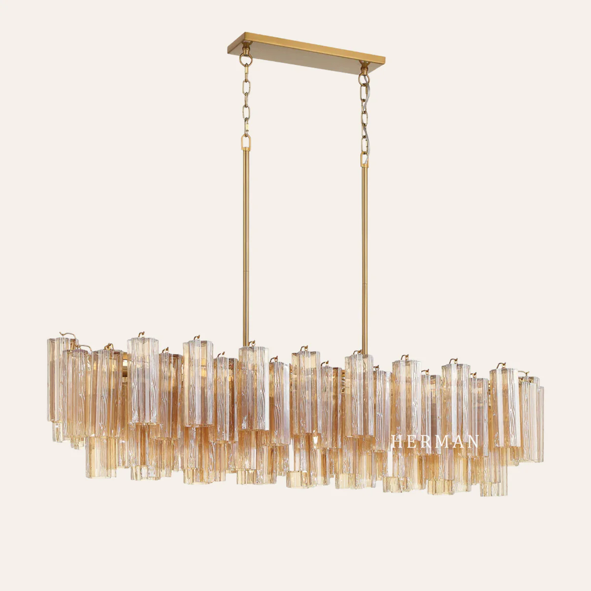 Addis Murano Glass Linear Chandelier 51" - Image 7