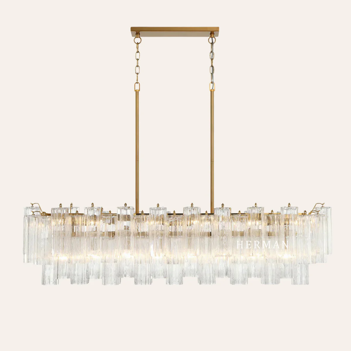 Addis Murano Glass Linear Chandelier 51" - Image 9