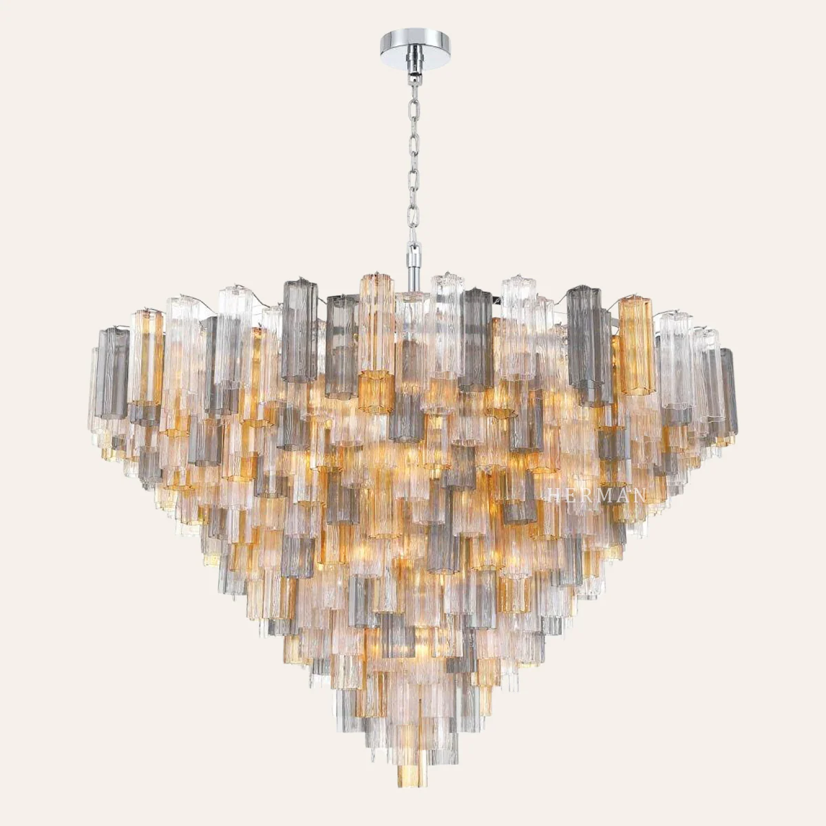 Addis Murano Glass 40 Light Chandelier 62" W - Image 11