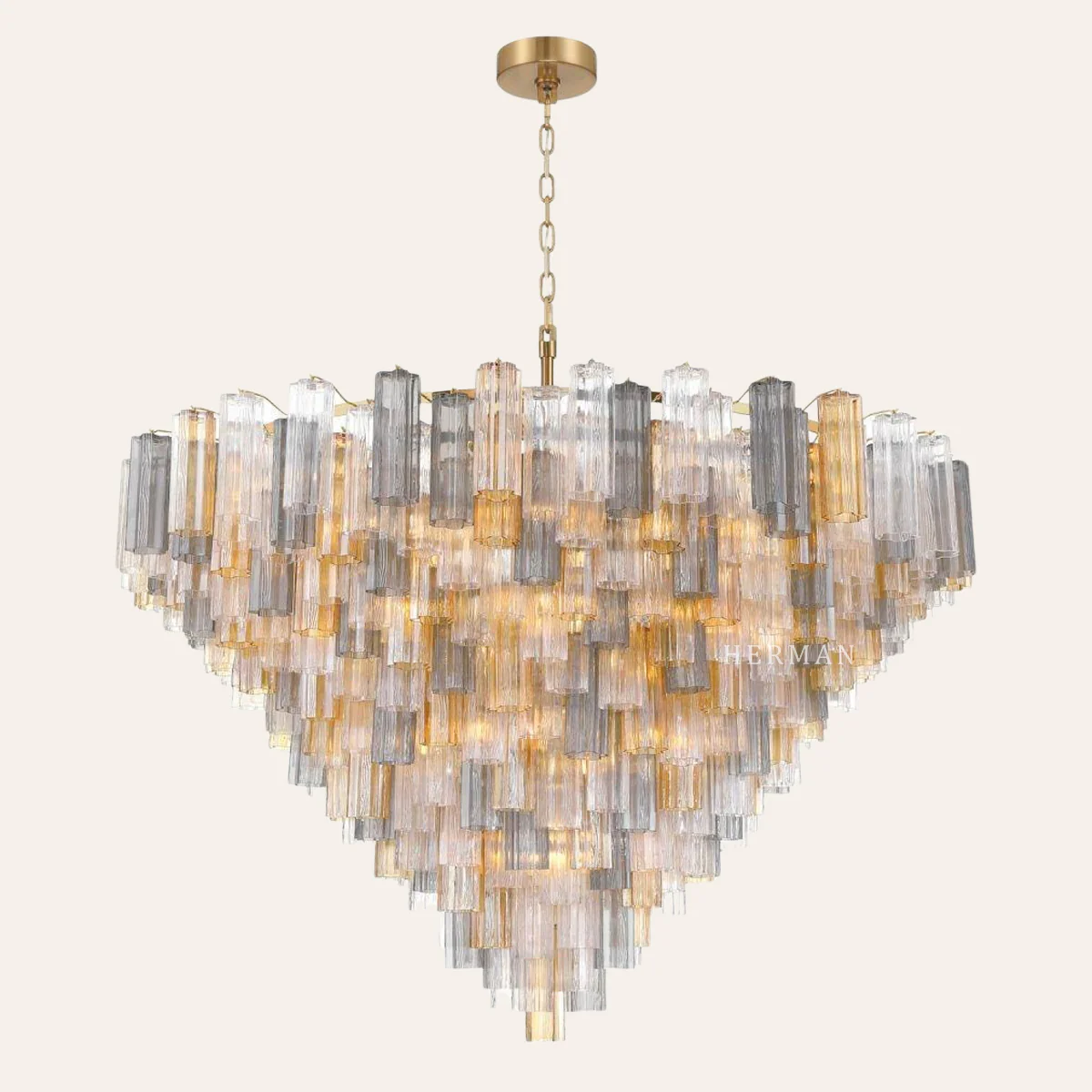 Addis Murano Glass 40 Light Chandelier 62" W - Image 13