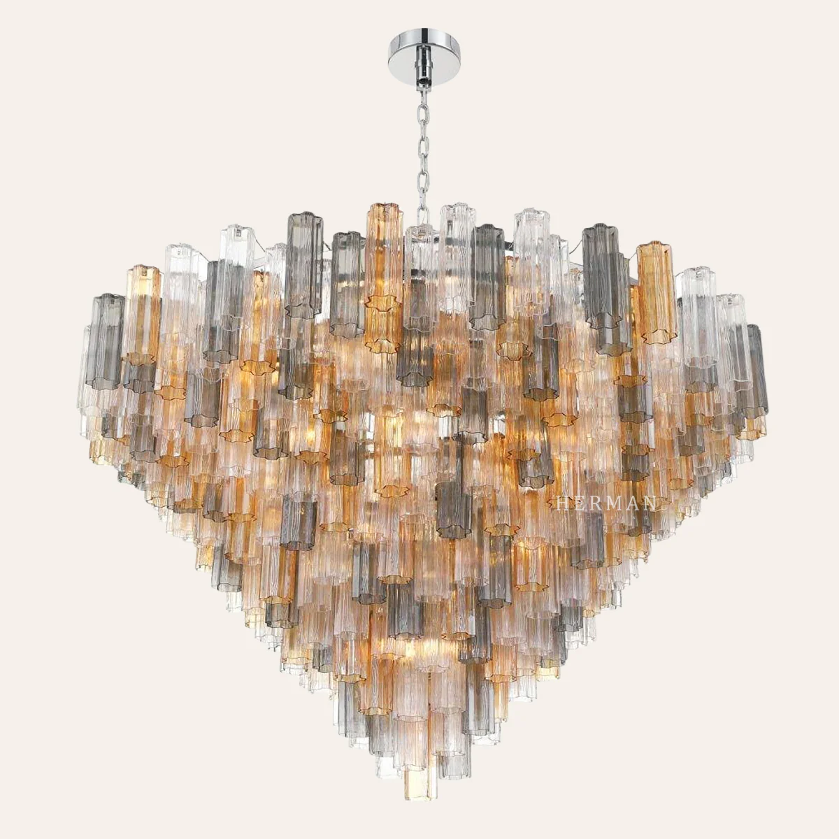 Addis Murano Glass 40 Light Chandelier 62" W - Image 14