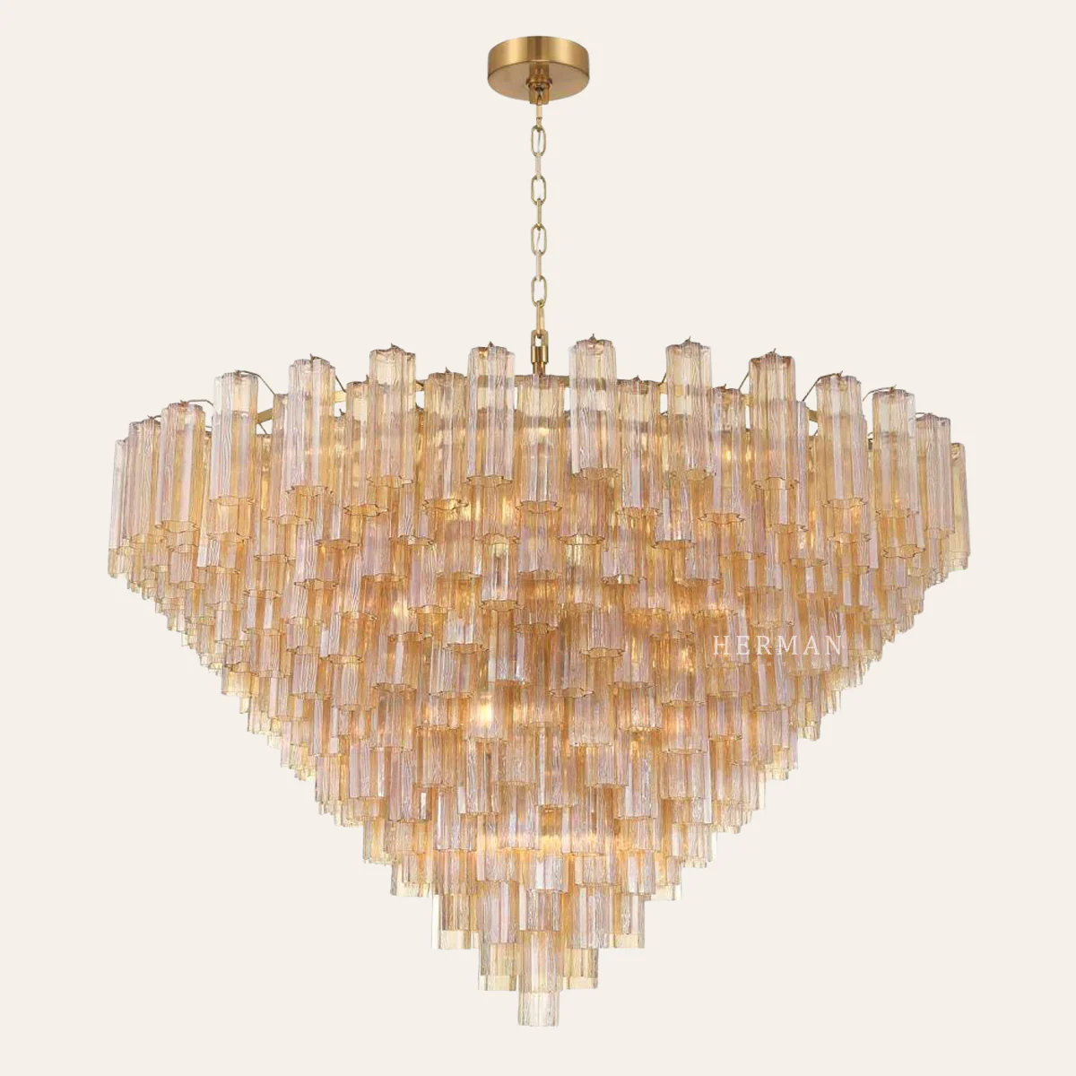 Addis Murano Glass 40 Light Chandelier 62" W - Image 3
