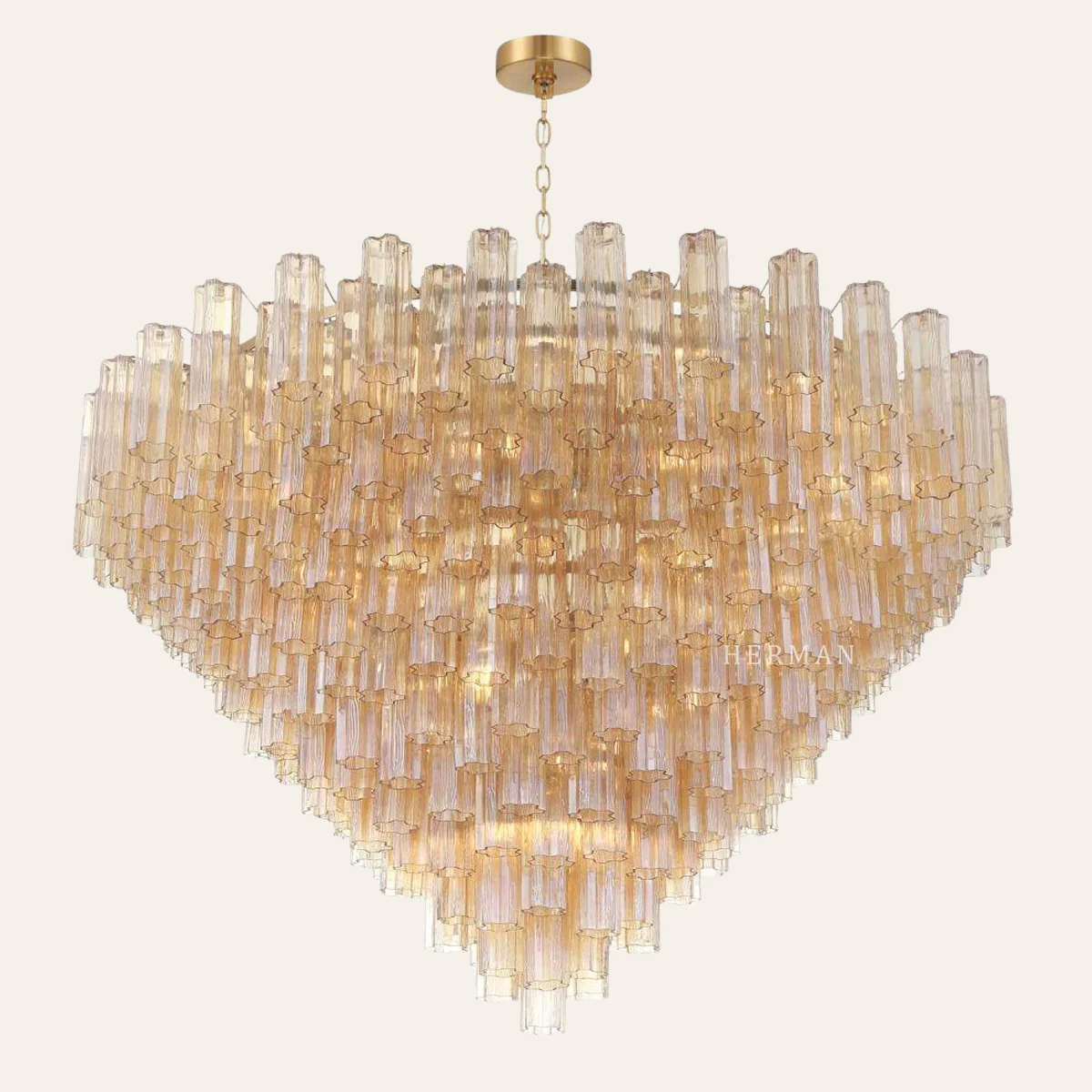 Addis Murano Glass 40 Light Chandelier 62" W - Image 4