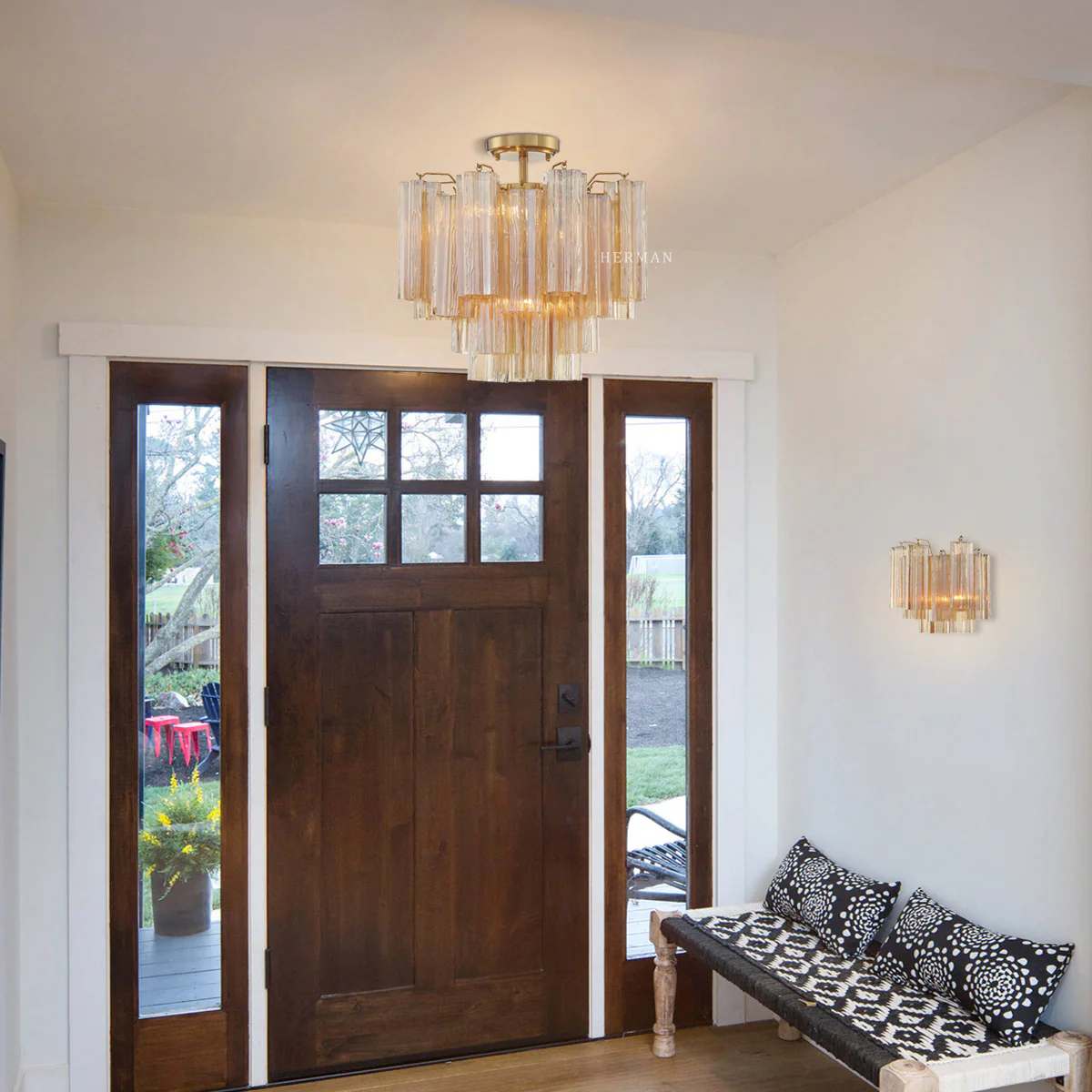 Addis Murano Glass Semi-Flush Ceiling Mount 17''W - Image 5