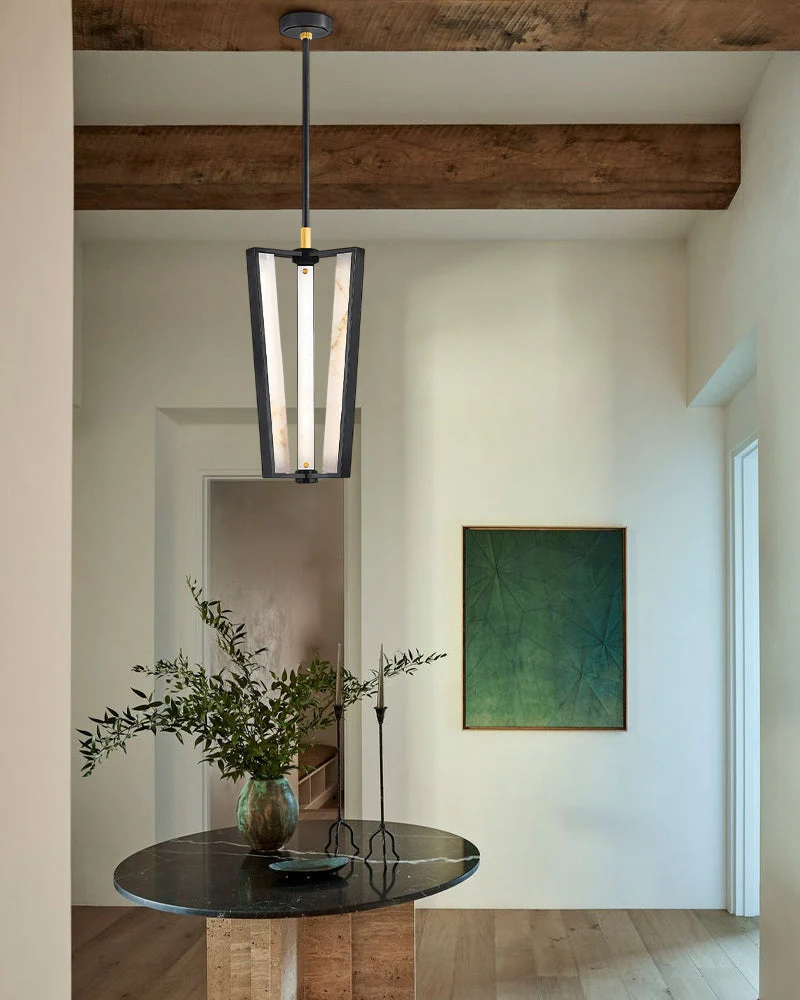 Aged Brass/Black LED Arm Edgemere Cage Collection Linear Pendants Light 16" - Image 5
