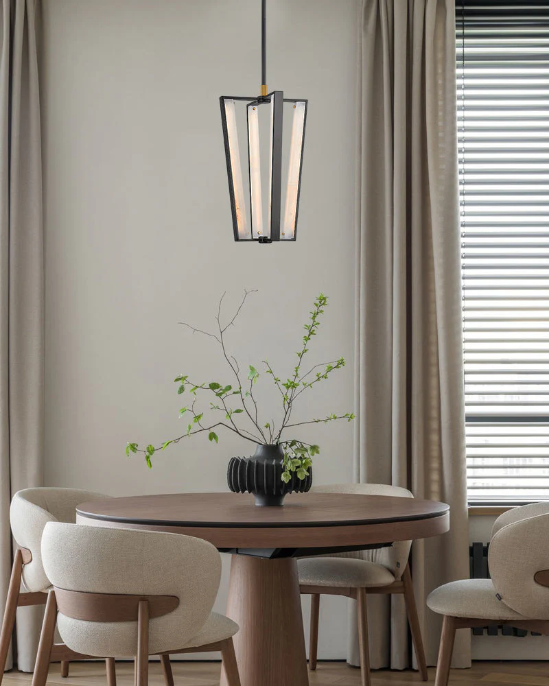 Aged Brass/Black LED Arm Edgemere Cage Collection Linear Pendants Light 16" - Image 7
