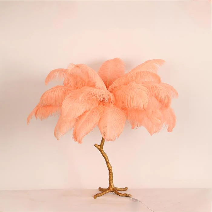 Aisa Featherly Ostrich Feathe Table Lamp - Image 2