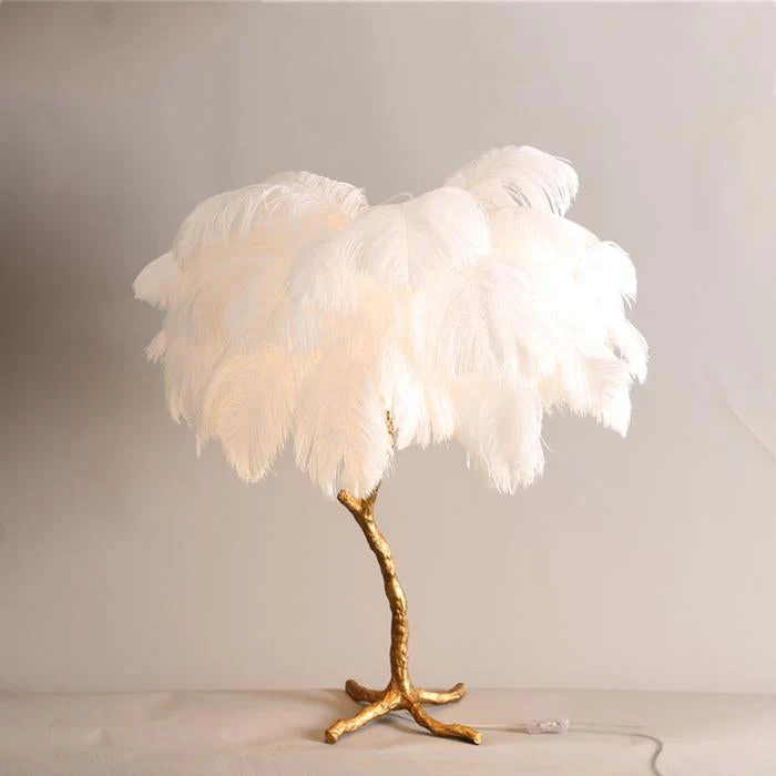 Aisa Featherly Ostrich Feathe Table Lamp - Image 4