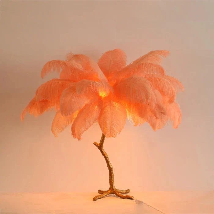 Aisa Featherly Ostrich Feathe Table Lamp - Image 9