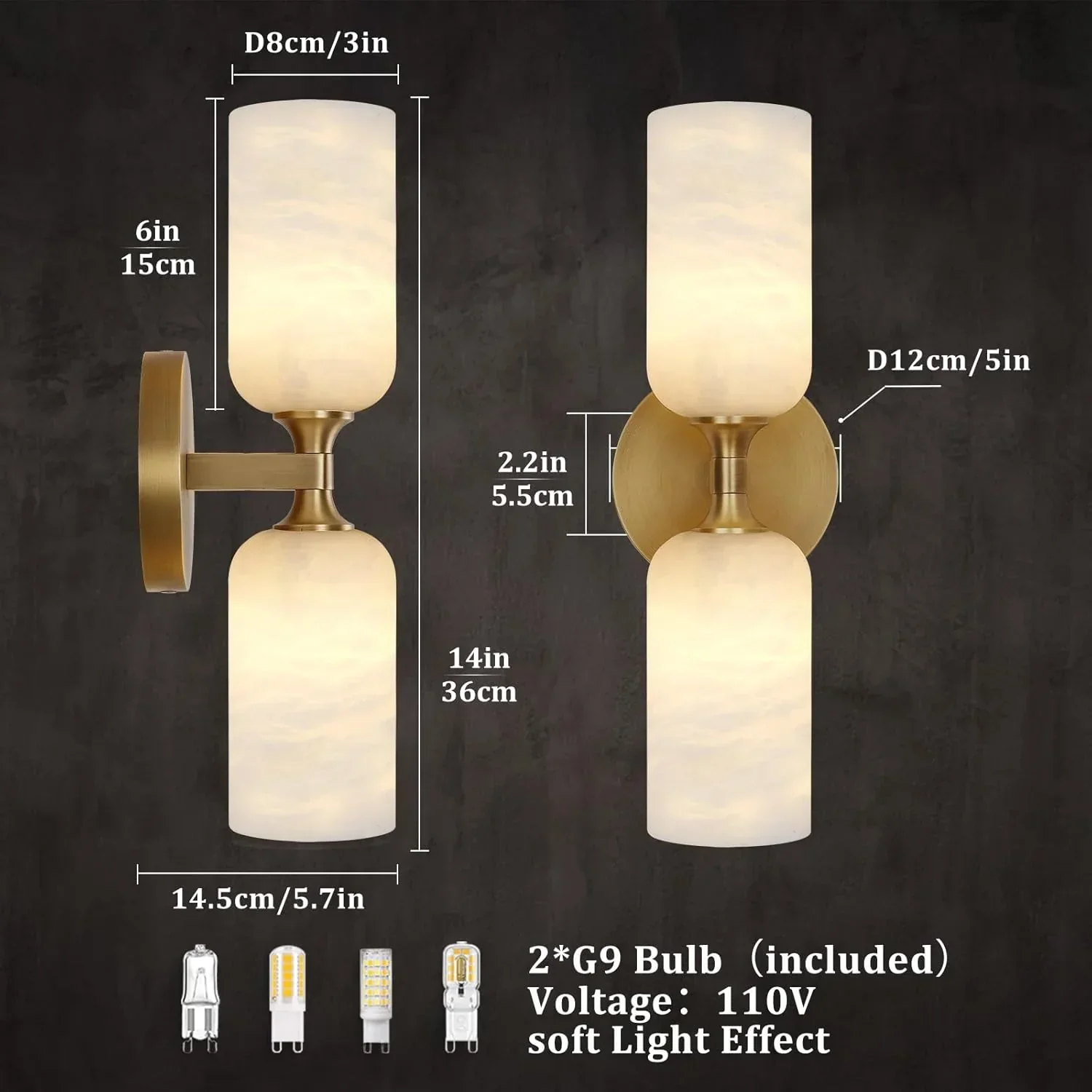 Monty Alabaster Linear Wall Sconce - Image 9