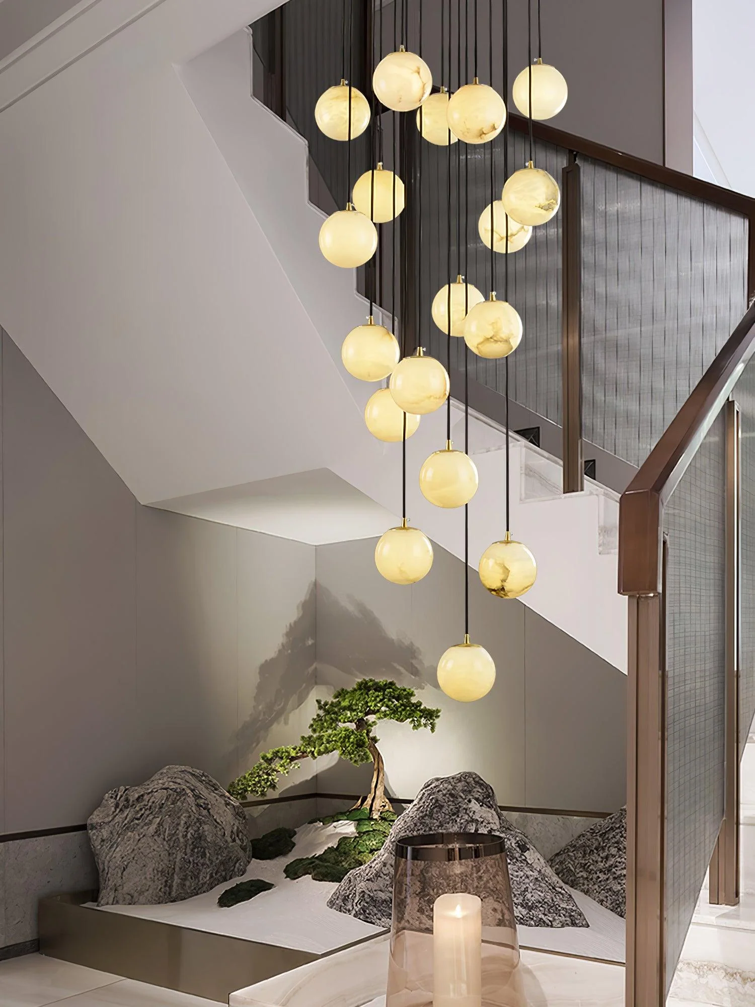 Alabaster Balls Cluster Chandelier - Image 10