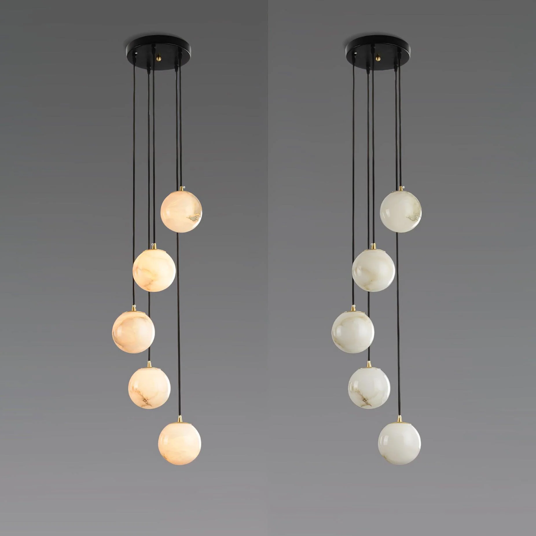 Alabaster Balls Cluster Chandelier - Image 13