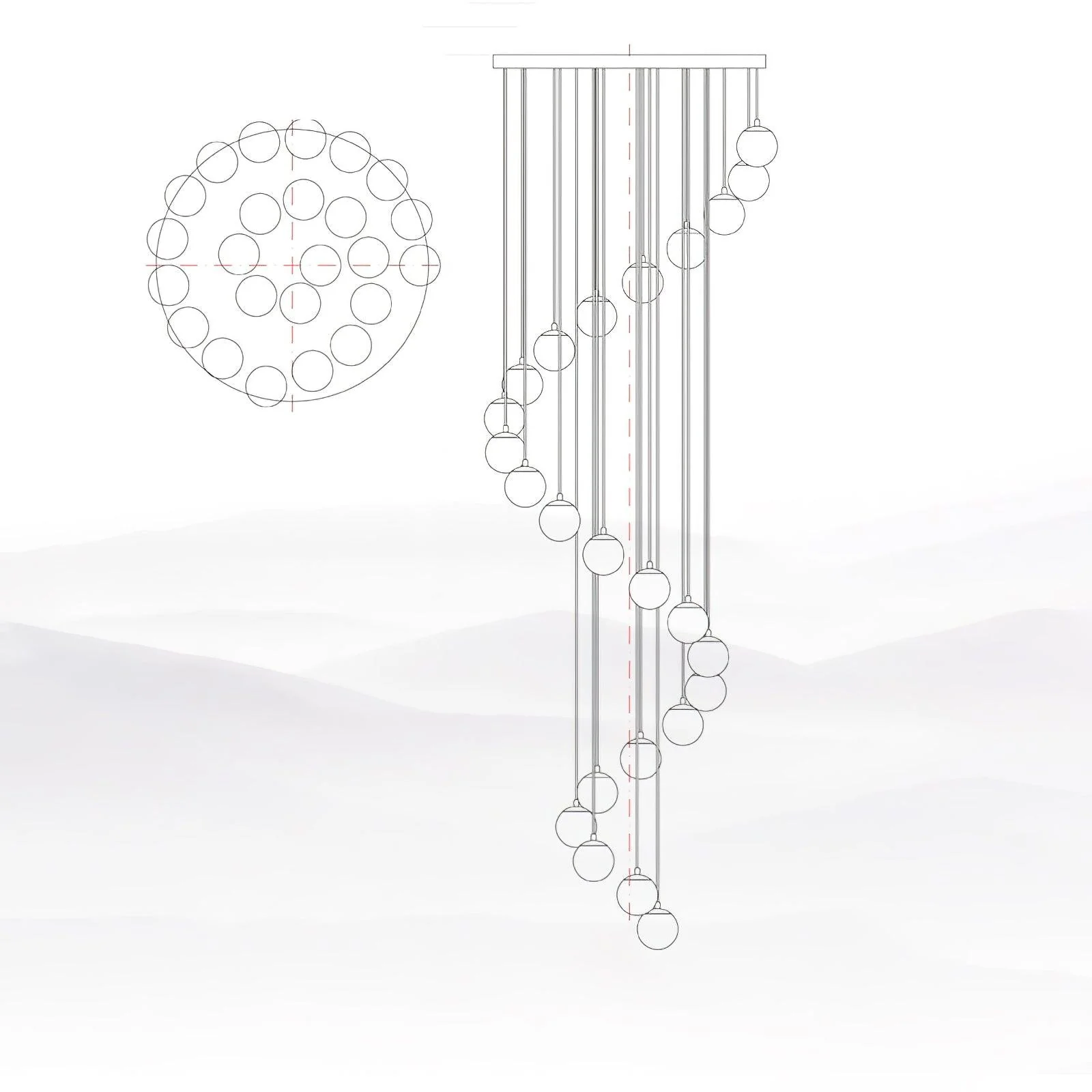 Alabaster Balls Cluster Chandelier - Image 35