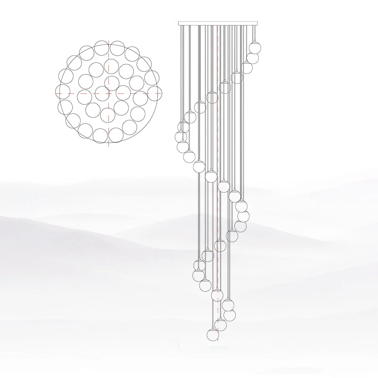 Alabaster Balls Cluster Chandelier - Image 37