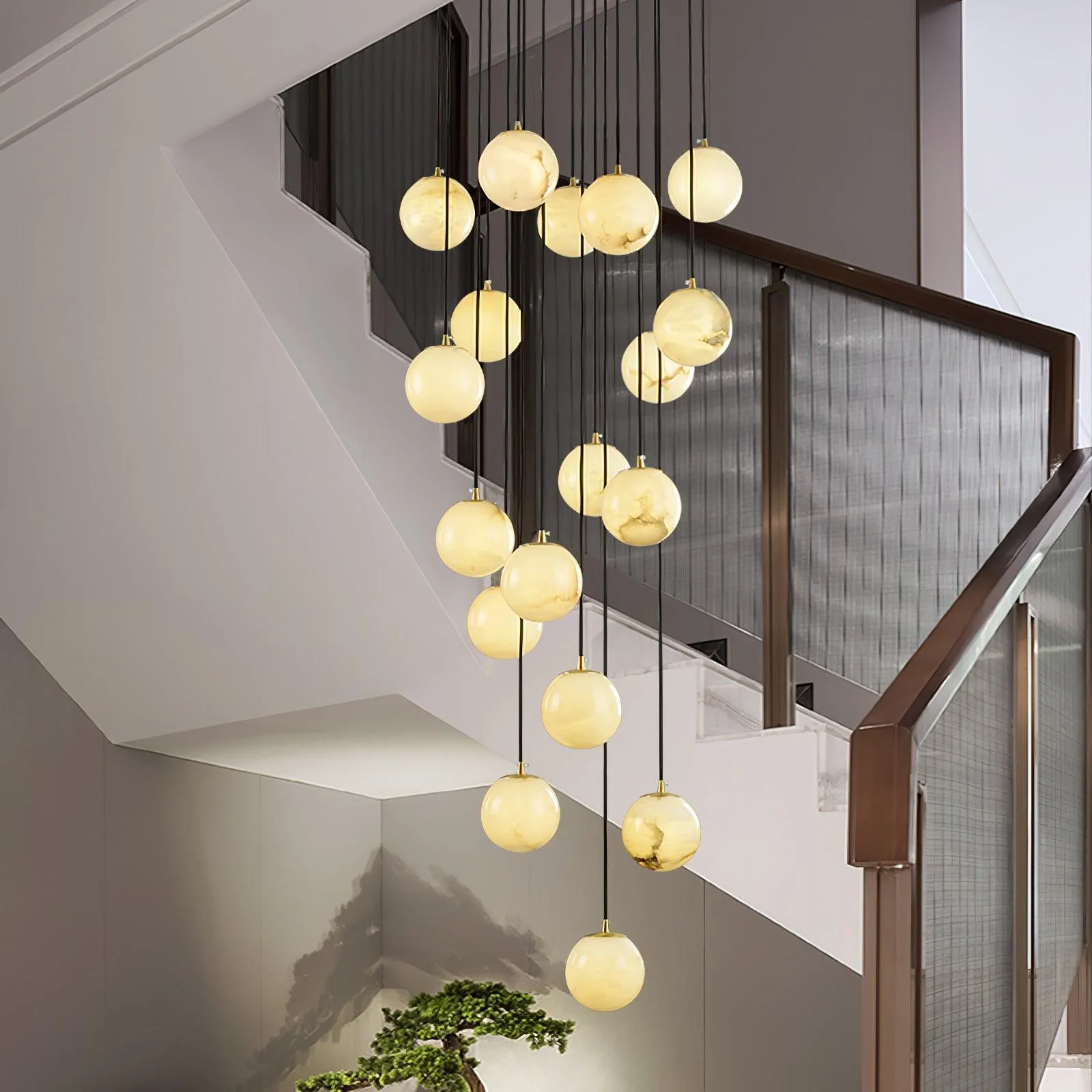 Alabaster Balls Cluster Chandelier - Image 4