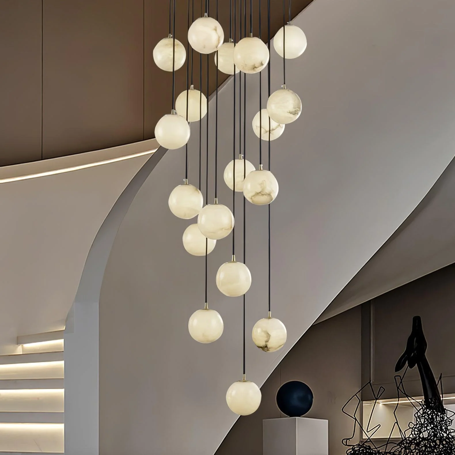 Alabaster Balls Cluster Chandelier - Image 5