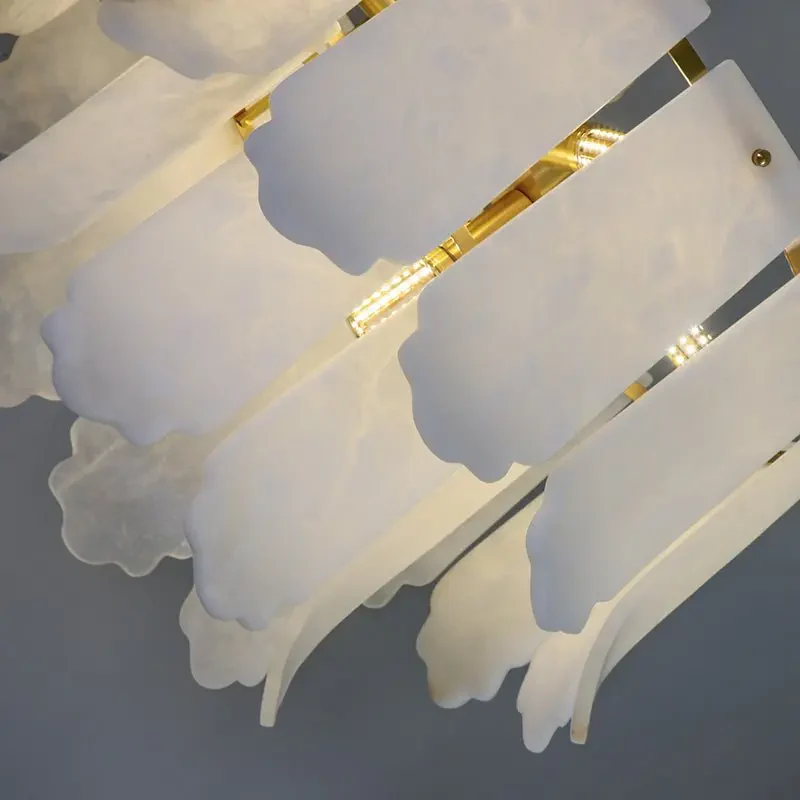 Alabaster Brass Multi-Layer Chandelier Lamp - Image 5