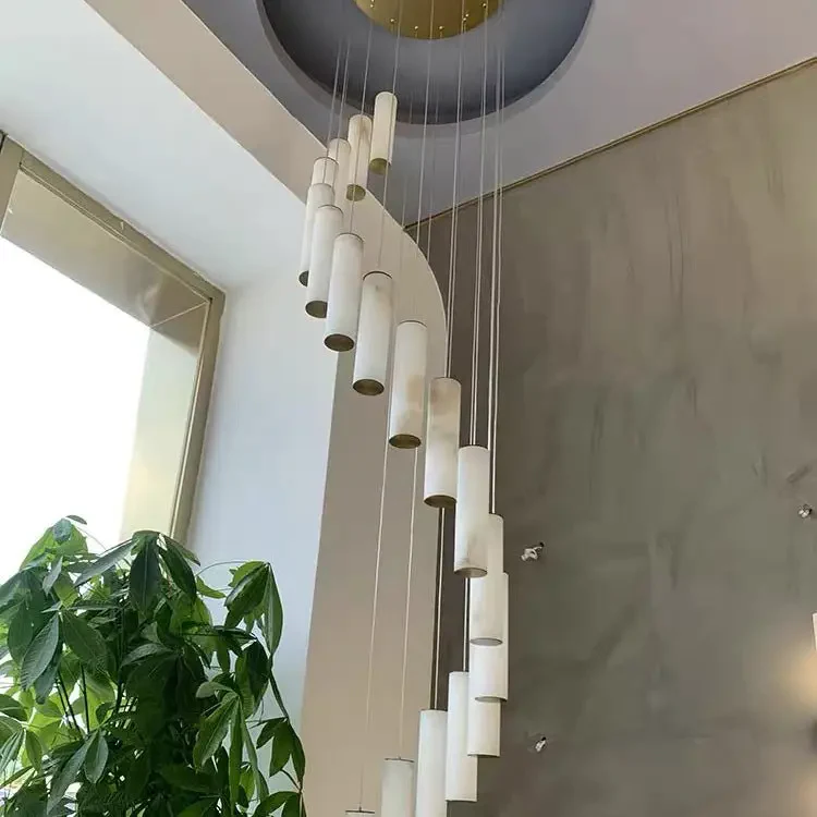 Alabaster Brass Spiral Indoor Modern Chandelier - Image 3