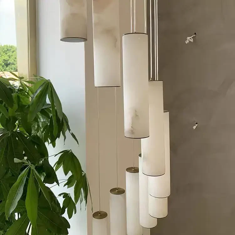 Alabaster Brass Spiral Indoor Modern Chandelier - Image 4