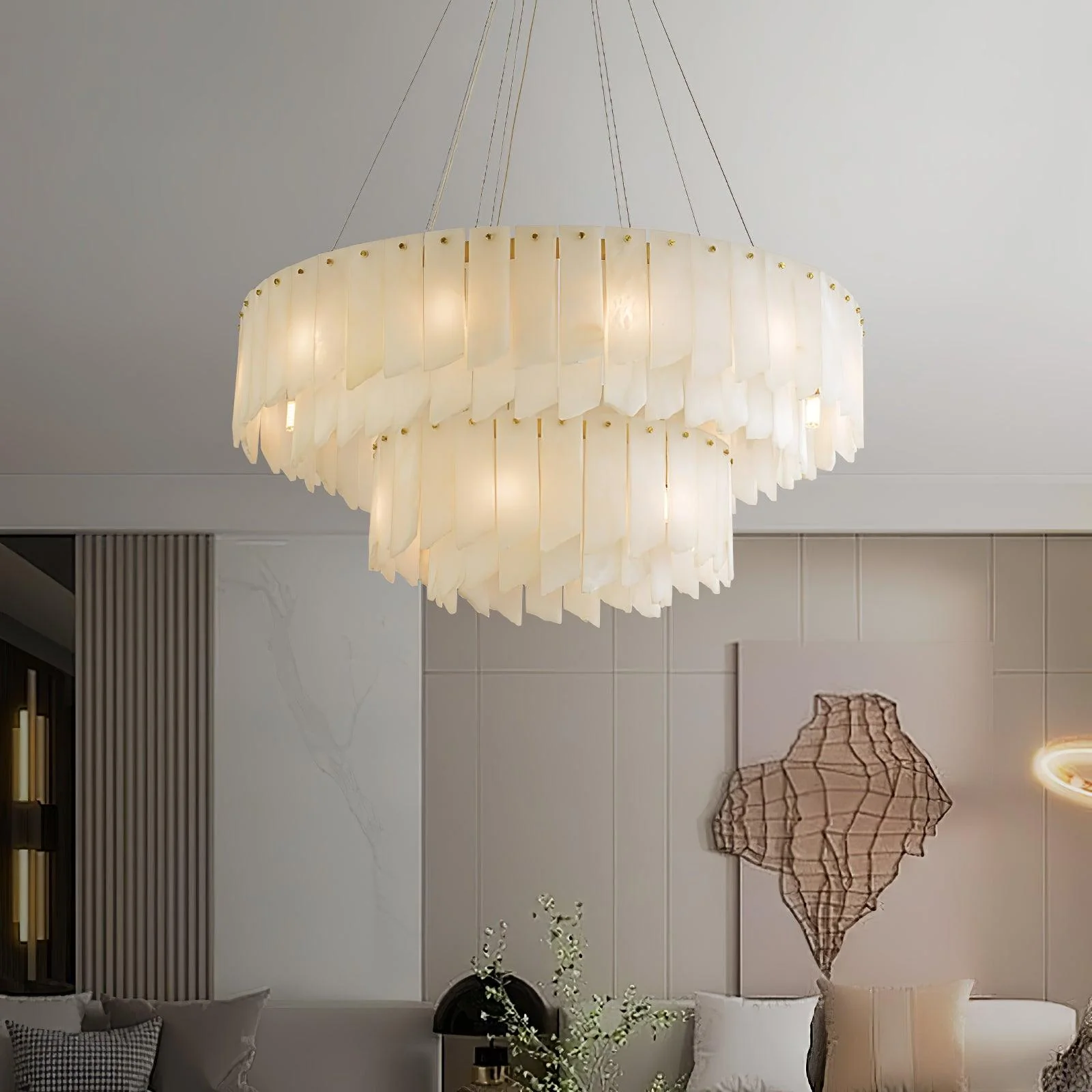 Alabaster Cascade Tiered Chandelier - Image 26
