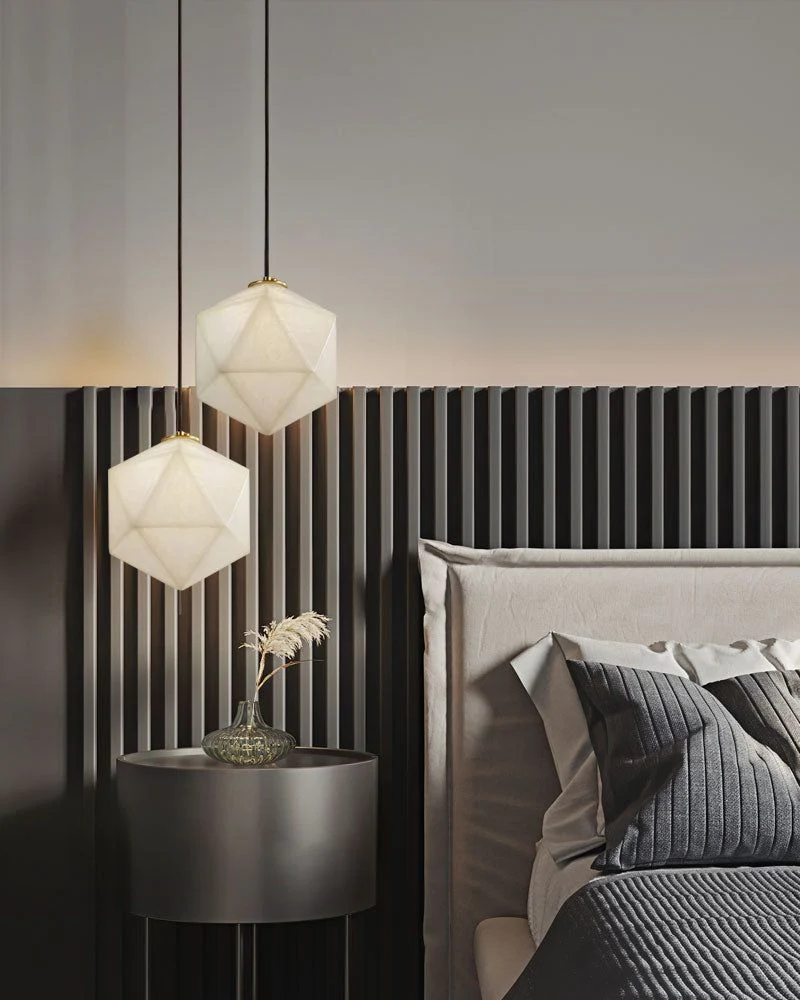 Alabaster Ceiling Pendant Lamp in black metal plate for dining room, living room, bedroom - Image 12