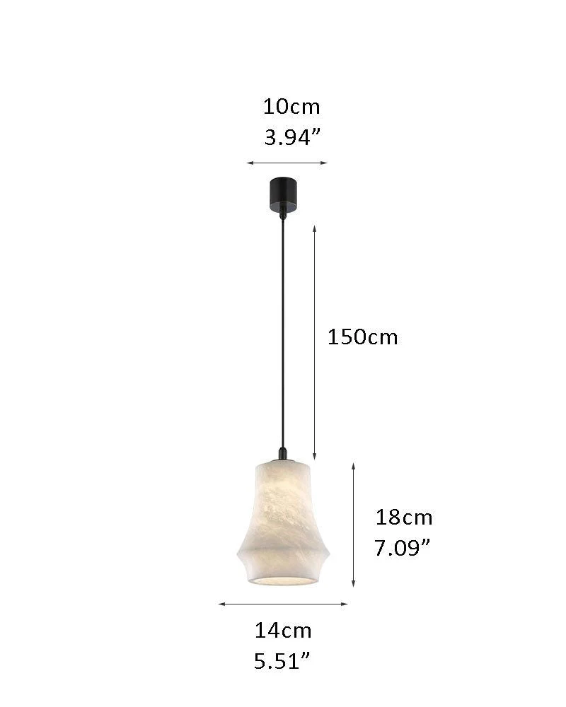Alabaster Ceiling Pendant Lamp in black metal plate for dining room, living room, bedroom - Image 17