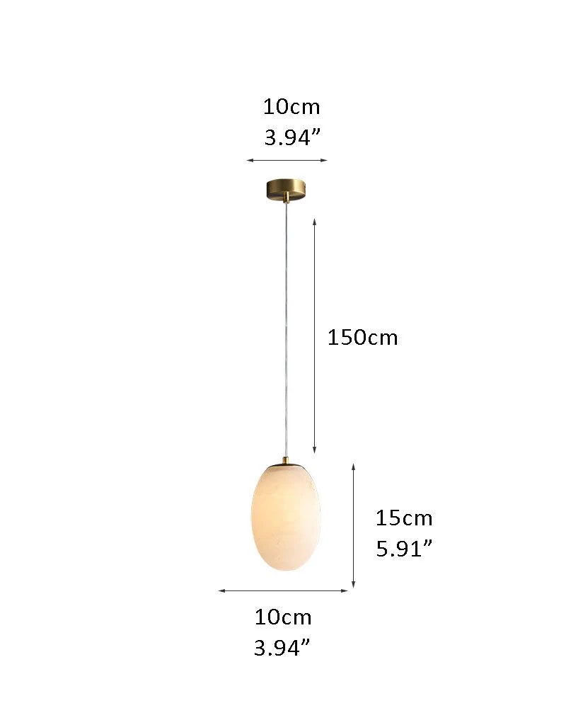 Alabaster Ceiling Pendant Lamp in black metal plate for dining room, living room, bedroom - Image 19