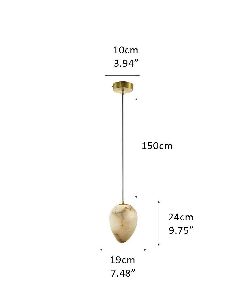 Alabaster Ceiling Pendant Lamp in black metal plate for dining room, living room, bedroom - Image 22
