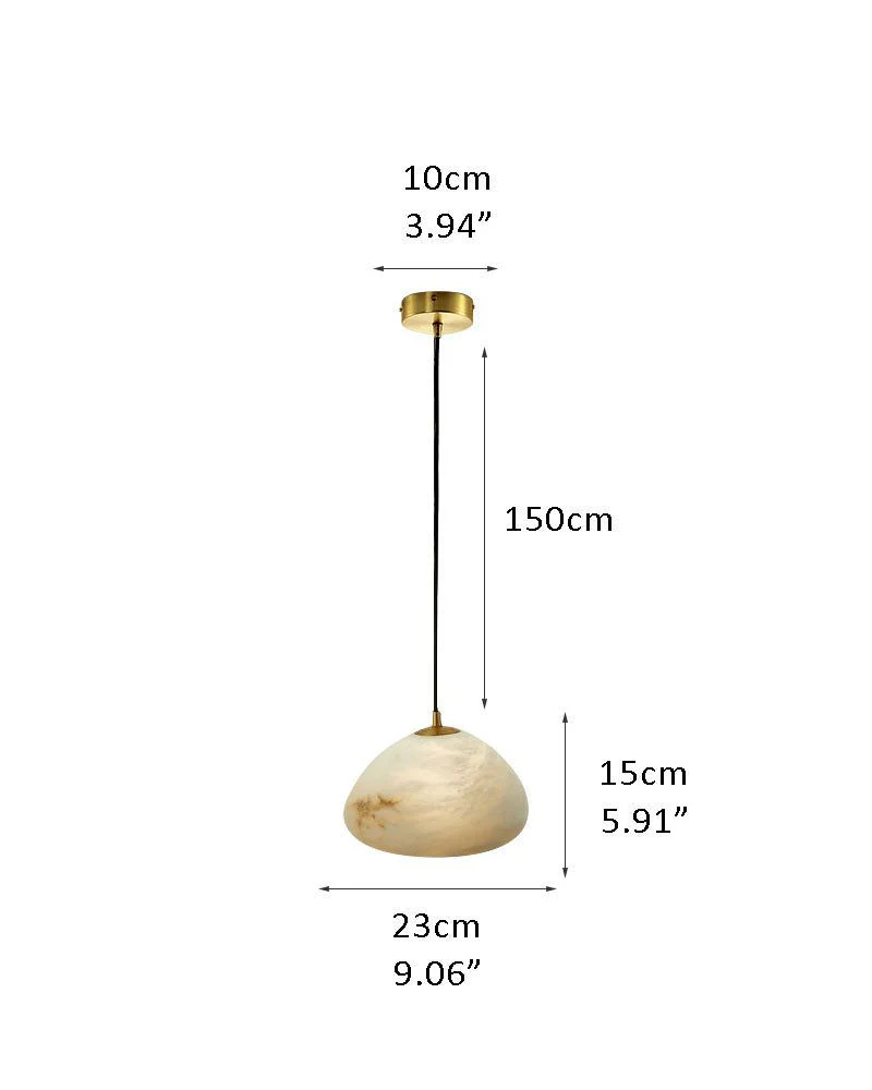 Alabaster Ceiling Pendant Lamp in black metal plate for dining room, living room, bedroom - Image 23