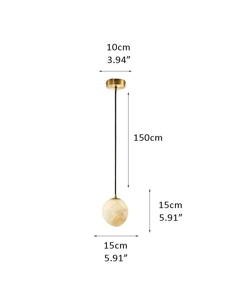 Alabaster Ceiling Pendant Lamp in black metal plate for dining room, living room, bedroom - Image 24