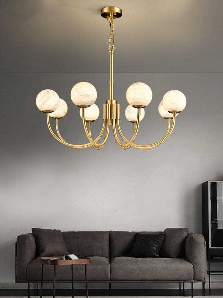 Copper Alabaster Chandelier - Image 9