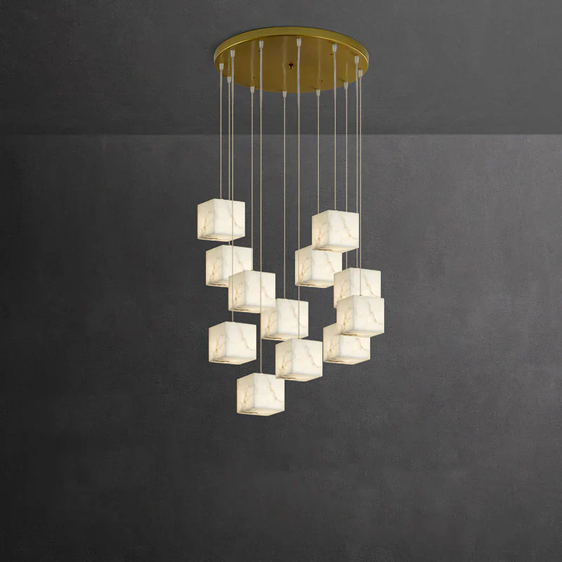 Alabaster Cubic Linear Chandelier - Image 10
