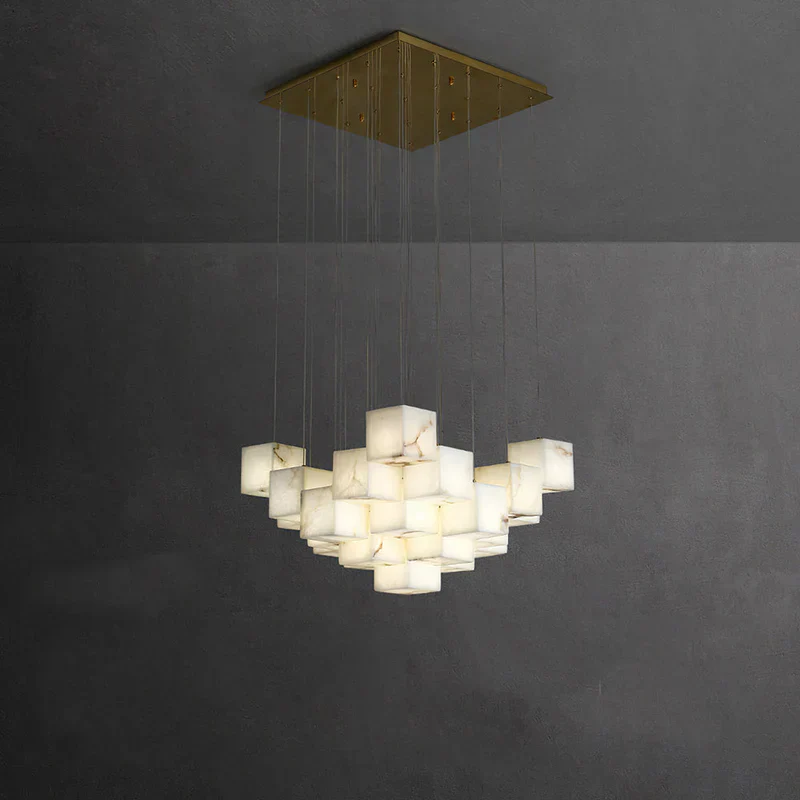 Alabaster Cubic Linear Chandelier - Image 12
