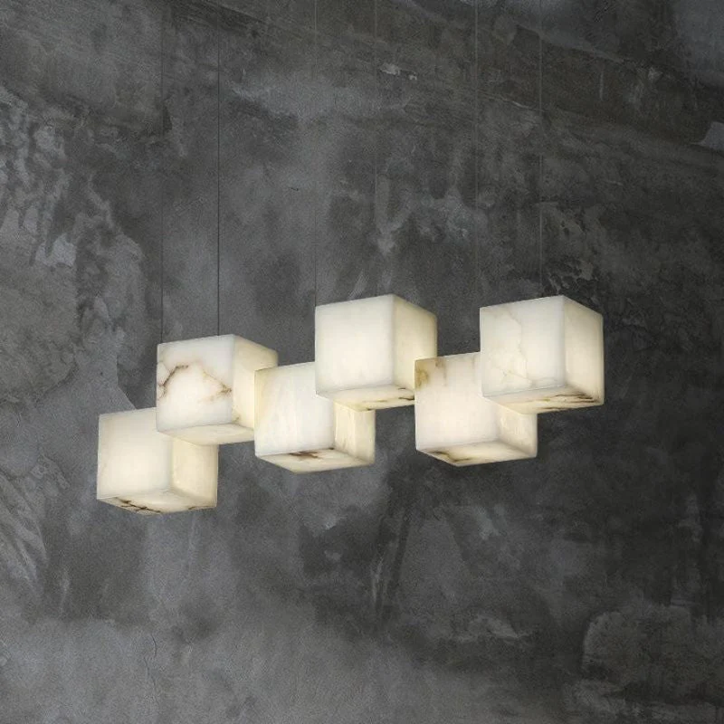 Alabaster Cubic Linear Chandelier - Image 2