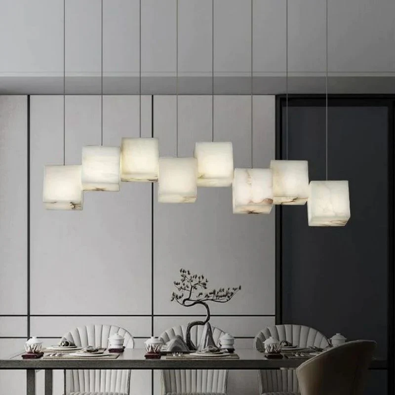 Alabaster Cubic Linear Chandelier - Image 3