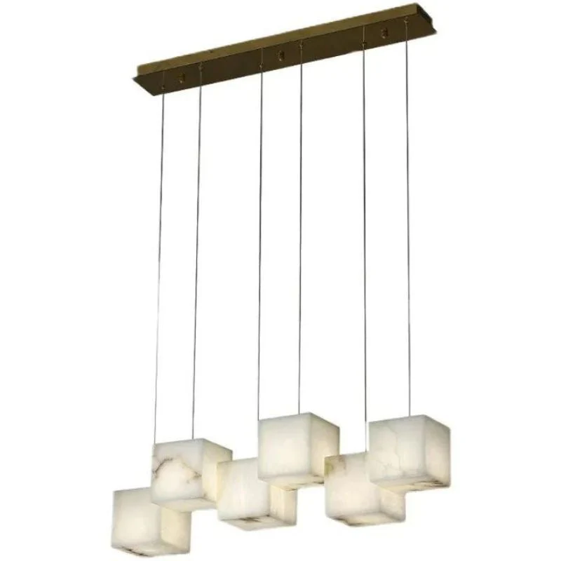 Alabaster Cubic Linear Chandelier - Image 4