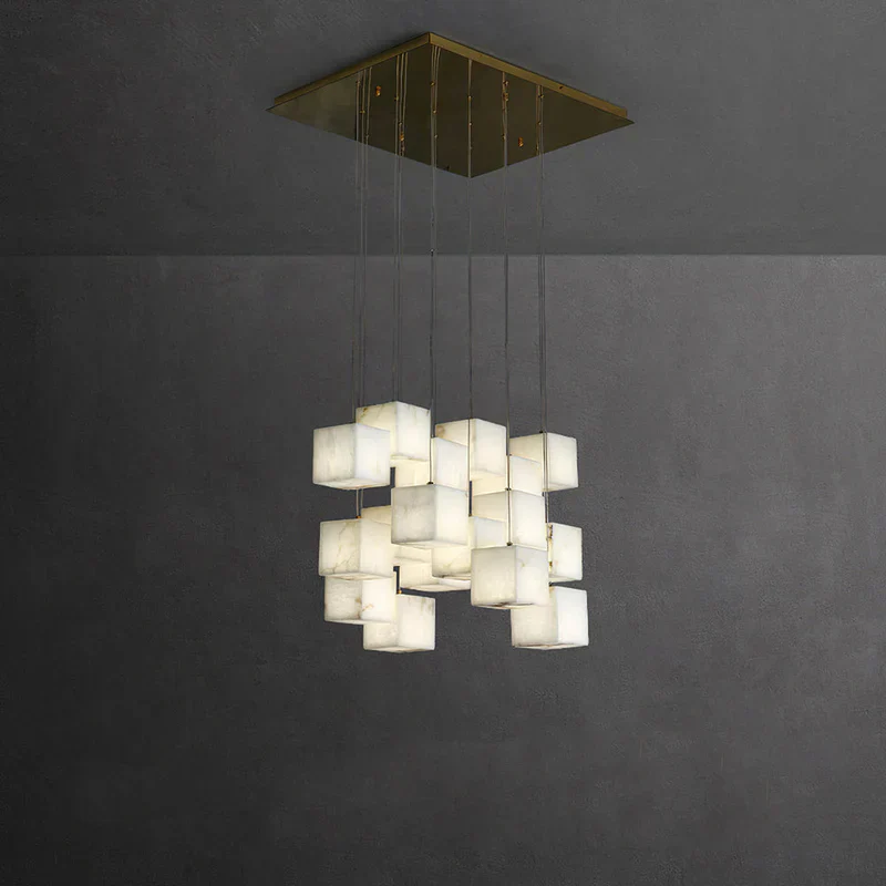 Alabaster Cubic Linear Chandelier - Image 7